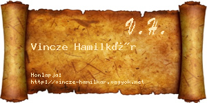Vincze Hamilkár névjegykártya